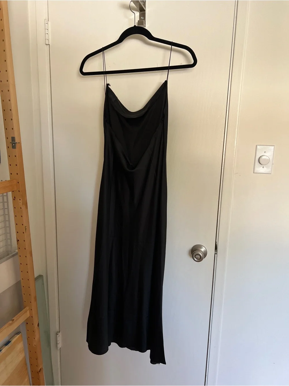 Cowl-Neck Midi Slip Dress w/ Low Back